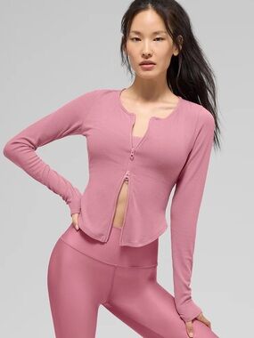 Ribbed Stardust Long Sleeve in Black from Alo